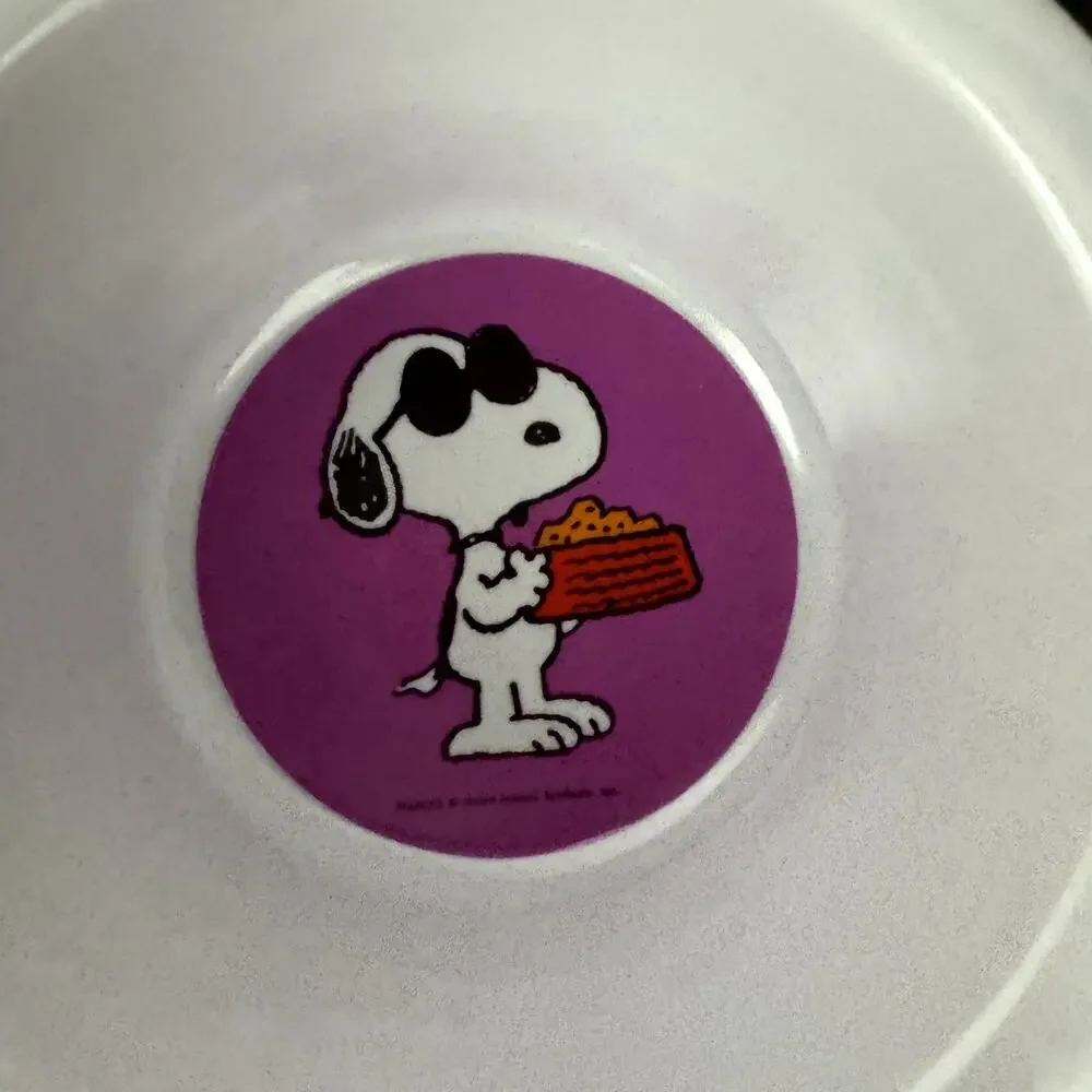 Peanuts Snoopy Dog Bowl Pink Plastic Pet Food Water Dish Small Cartoon‎